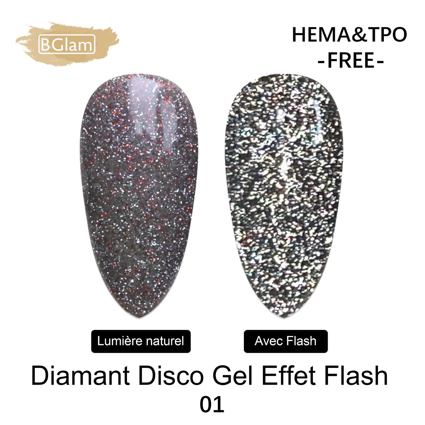 BGLAM Gel polish 15ml | Diamond Glitter | Flash Effect  1
