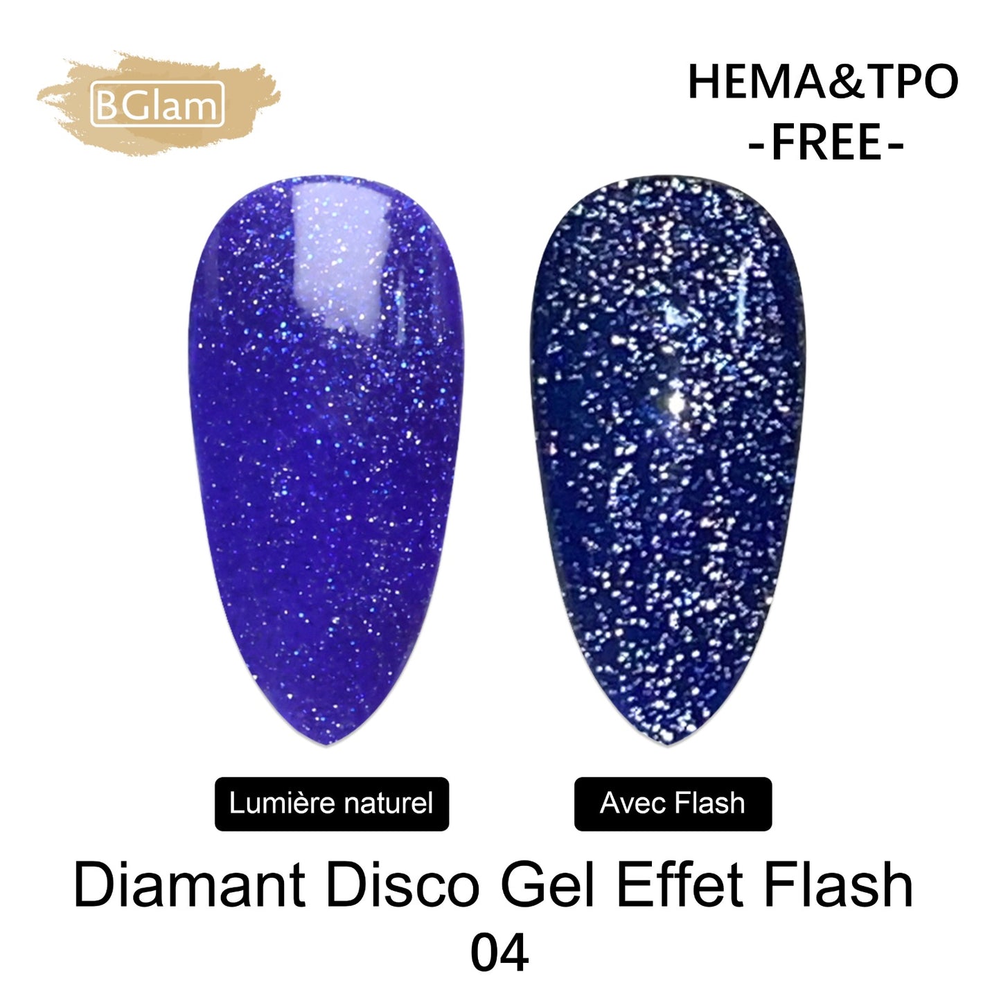 BGLAM Gel polish 15ml | Diamond Glitter | Flash Effect 4