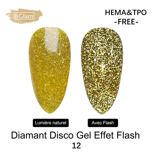 BGLAM Gel polish 15ml | Diamond Glitter | Flash Effect 12