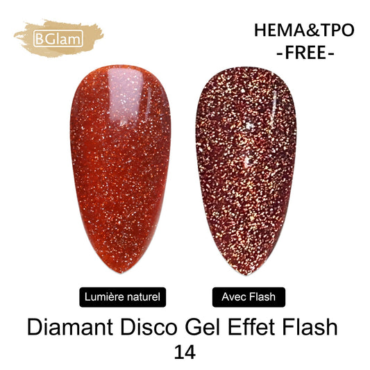BGLAM Gel polish 15ml | Diamond Glitter | Flash Effect 14