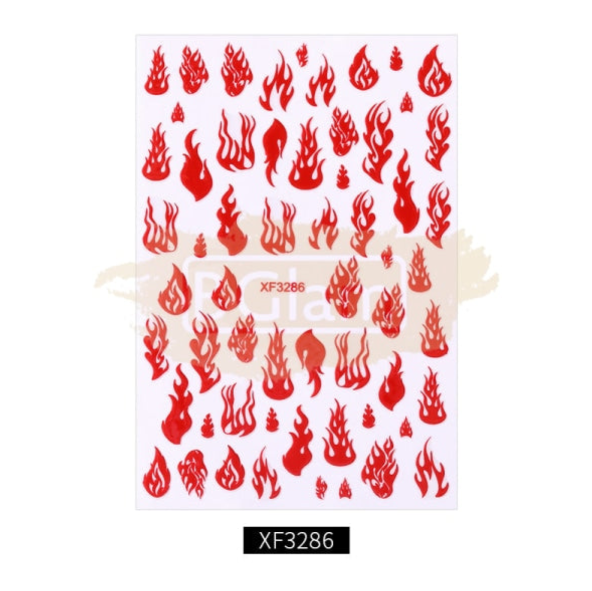 Nail Flame Stickers - XF-3286 Red