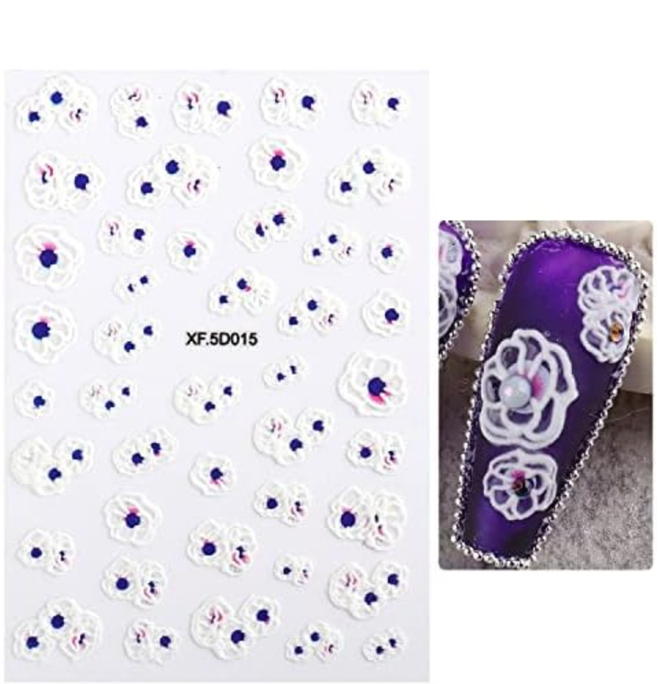 5D Embossed Nail Art Stickers - XF5D015