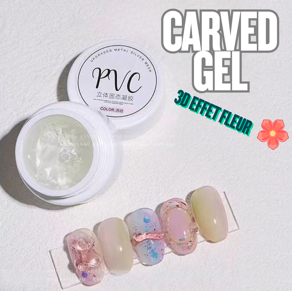 CARVED GEL | Sculpture Fleurs | Transparent
