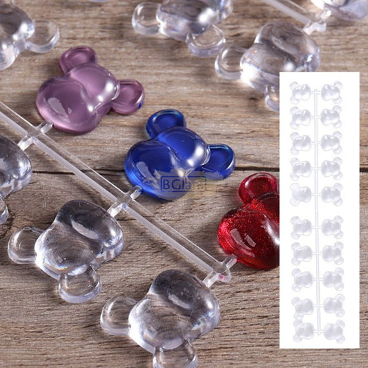 Bear Head Shaped Nail Swatch Clear 40 pcs