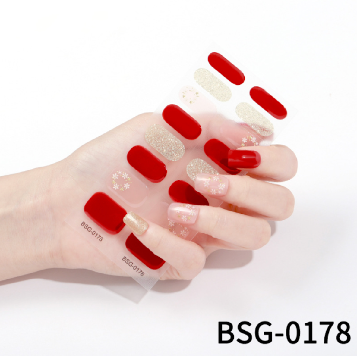 16 PCS Semi-Cured Gel Nail Wraps | BSG 0178