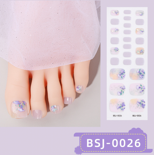 26 PCS 3D Toe Semi-Cured Gel Nail Wraps | BSJ 0026