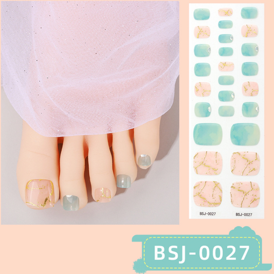 26 PCS 3D Toe Semi-Cured Gel Nail Wraps | BSJ 0027