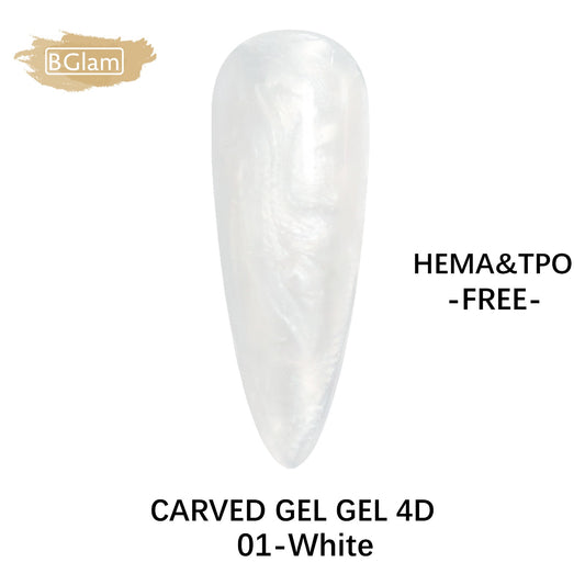 BGLAM CARVED GEL 4D | Floral Effect  | Pearl White 01 | 30ml