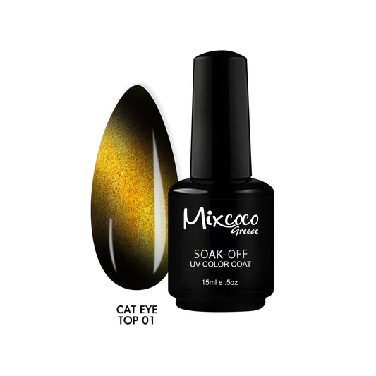 Mixcoco Vernis Semi-Permanent 15ml | Cat Eye Top Coat 01