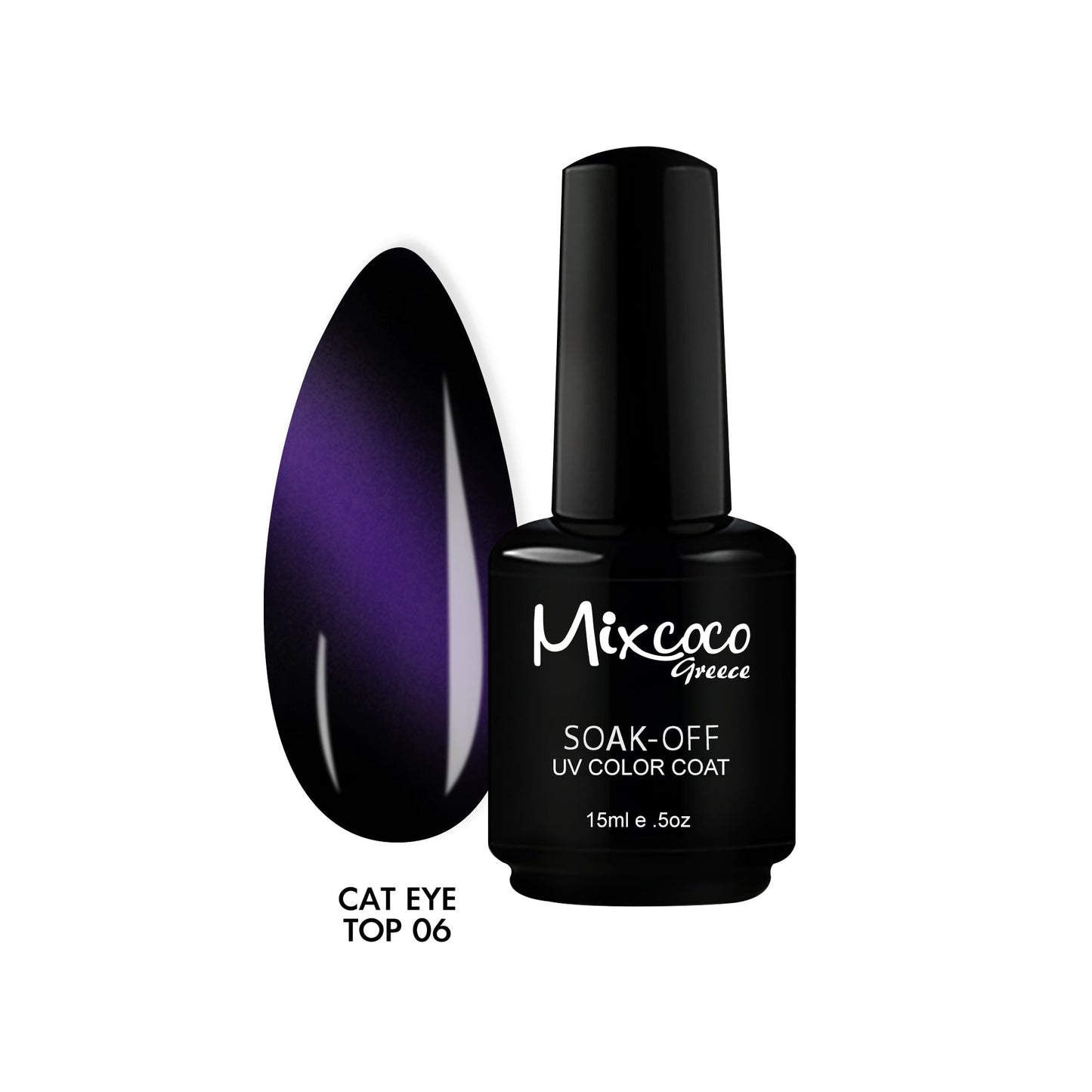 Mixcoco Vernis Semi-Permanent 15ml | Cat Eye Top Coat 06