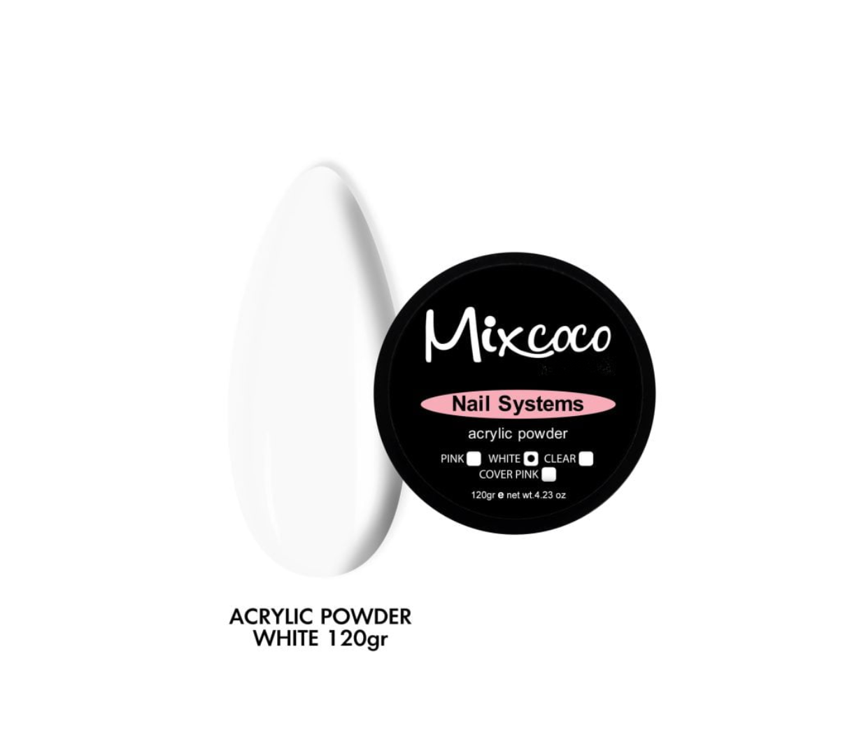 Mixcoco Poudre Résine Acrylique 120g | Blanc