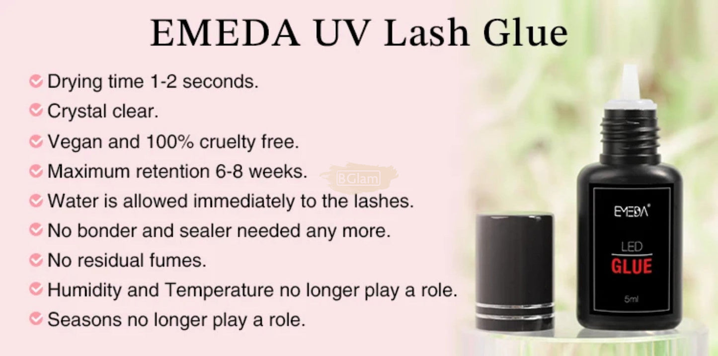 EMEDA UV LED Eyelash Extension Glue 5ml | Fast 1-2s Dry
