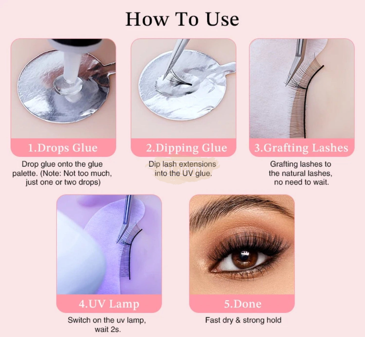 EMEDA UV LED Eyelash Extension Glue 5ml | Fast 1-2s Dry