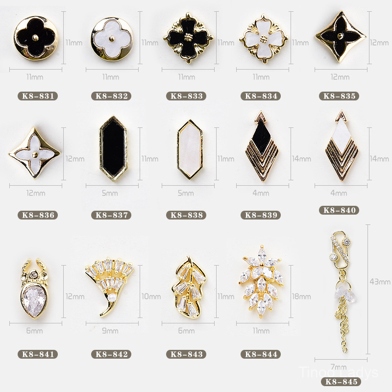 3D Nail Fashion Jewelry | K8-831 to K8-845 | Sold by the piece