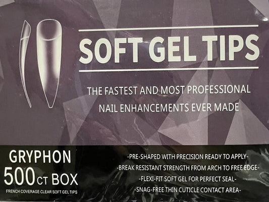Soft Gel Tips | Full Cover | Gryphon 500 Tips Purple Box