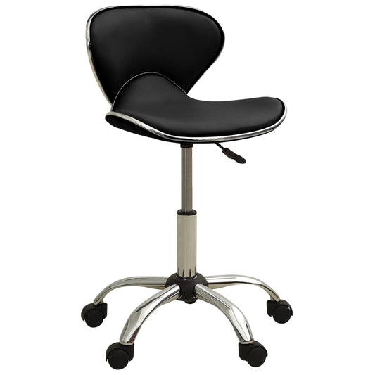 Modern Shell Shape Drafting Chair with wheels - Black