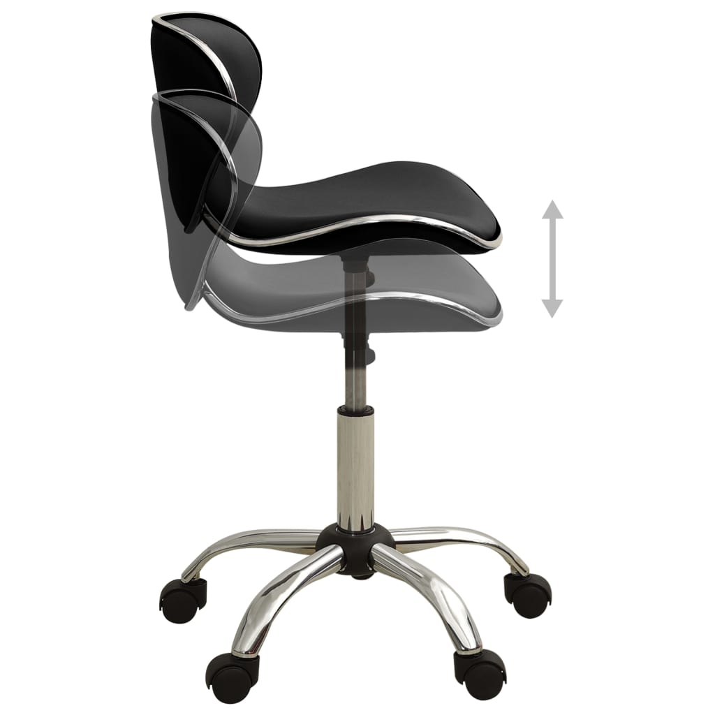 Modern Shell Shape Drafting Chair with wheels - Black