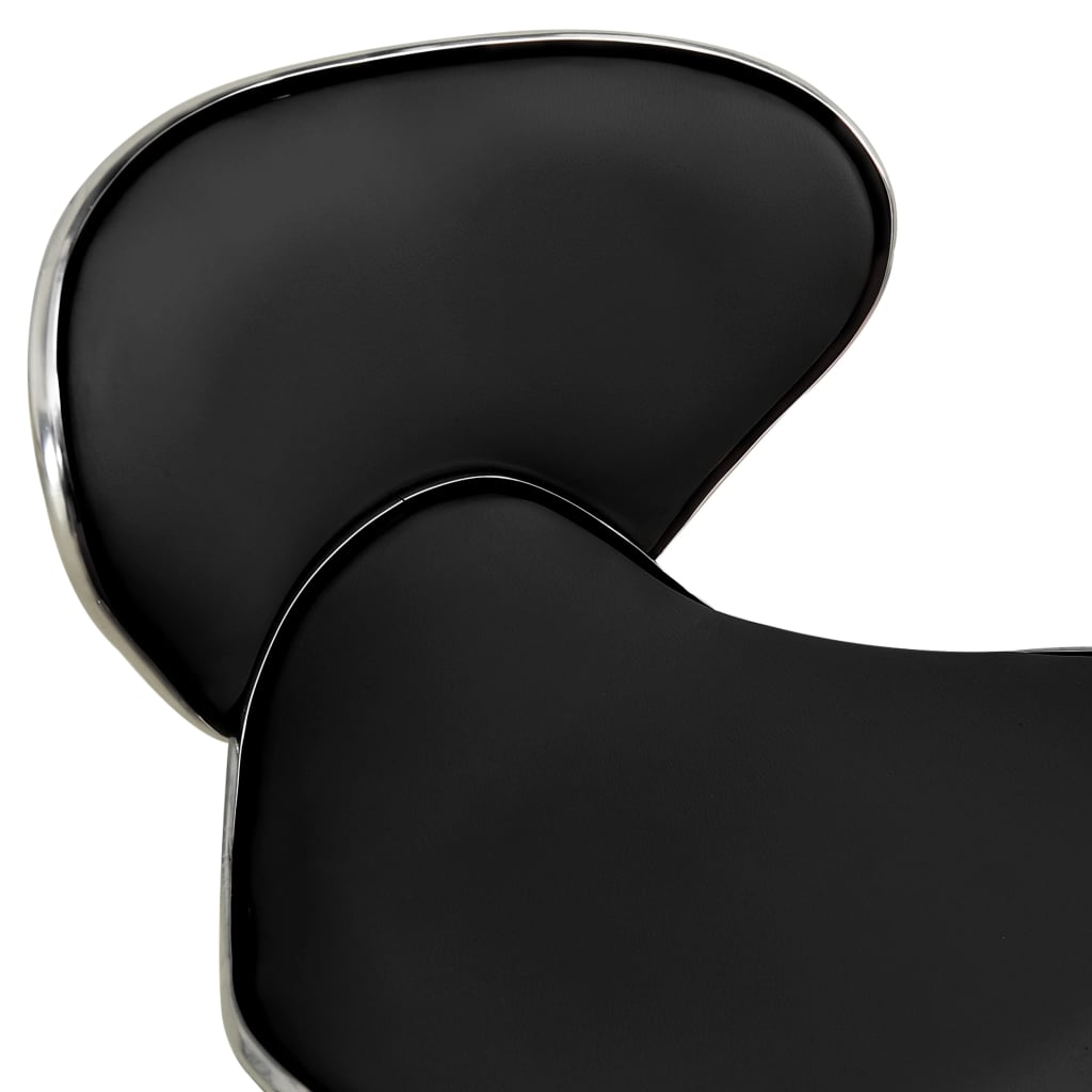 Modern Shell Shape Drafting Chair with wheels - Black