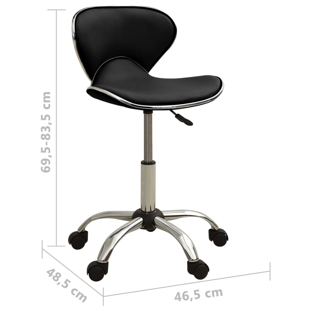 Modern Shell Shape Drafting Chair with wheels - Black