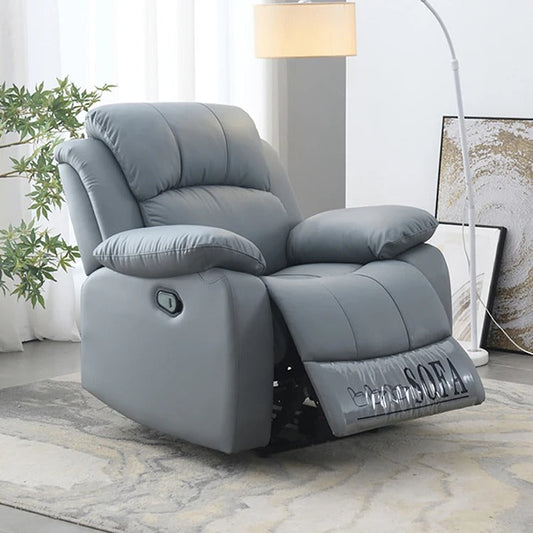 Electric Leather Recliner Chair | No rotate | Massage Function | Grey