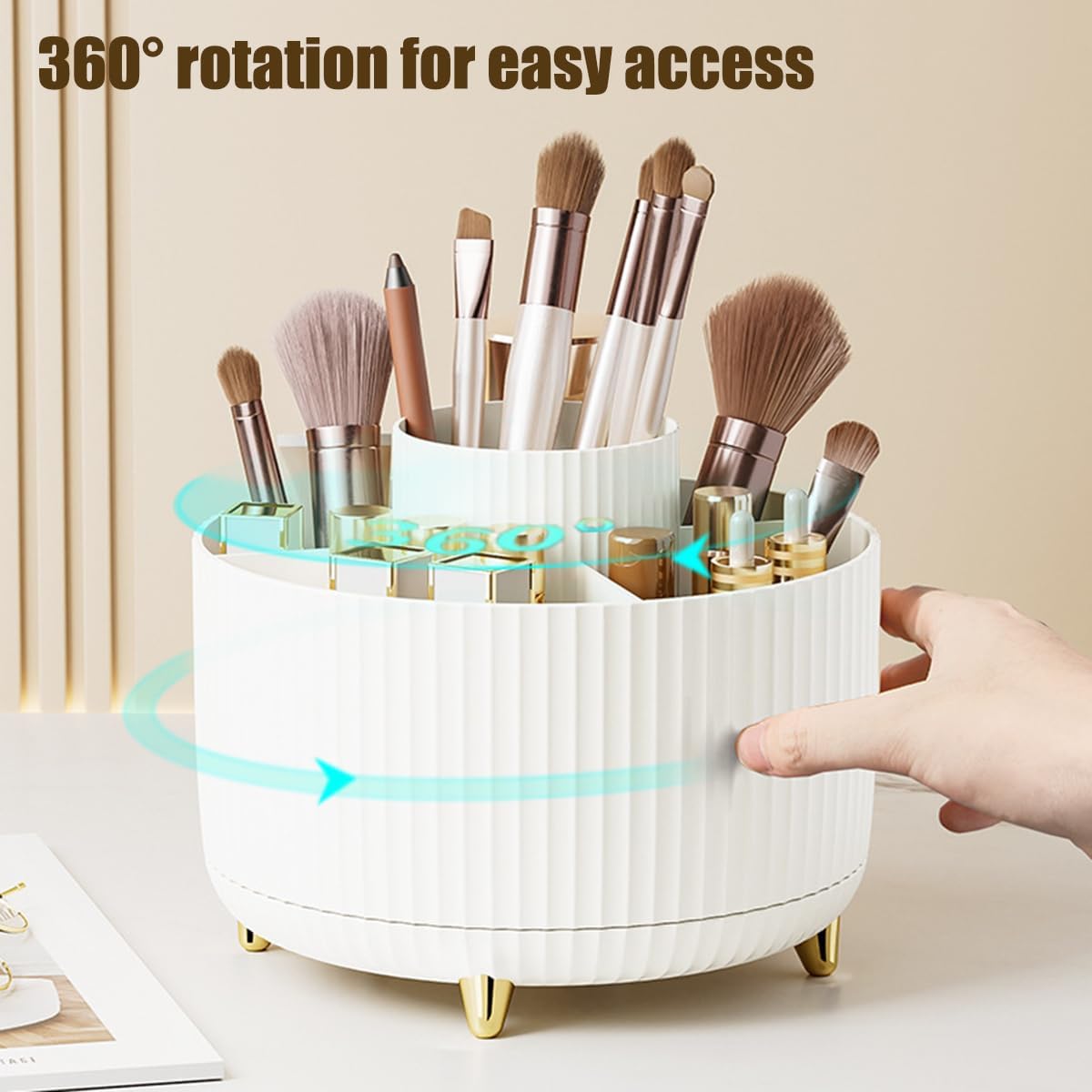 Luxury Rotating Makeup Organizer | Black & Gold Edition