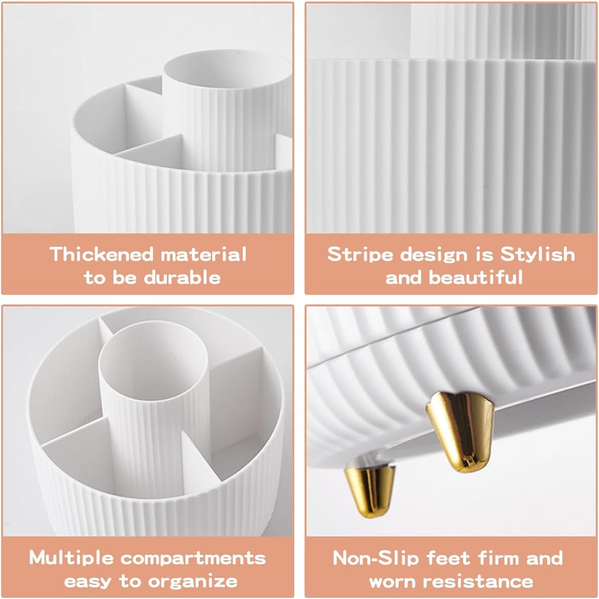 Luxury Rotating Makeup Organizer | Black & Gold Edition