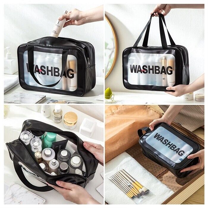 Multipurpose PVC Travel Organizer Bag | Black | 3 sizes | Sell per unit