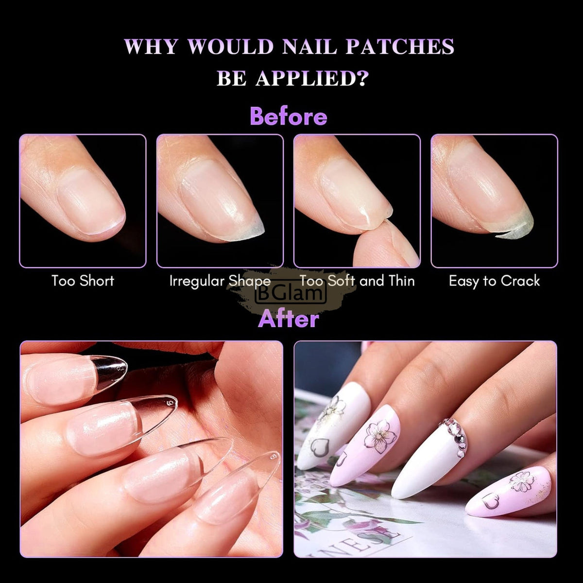 Vicovi 480pcs Full Cover Short Ballerina Nail Tips | Half Matte