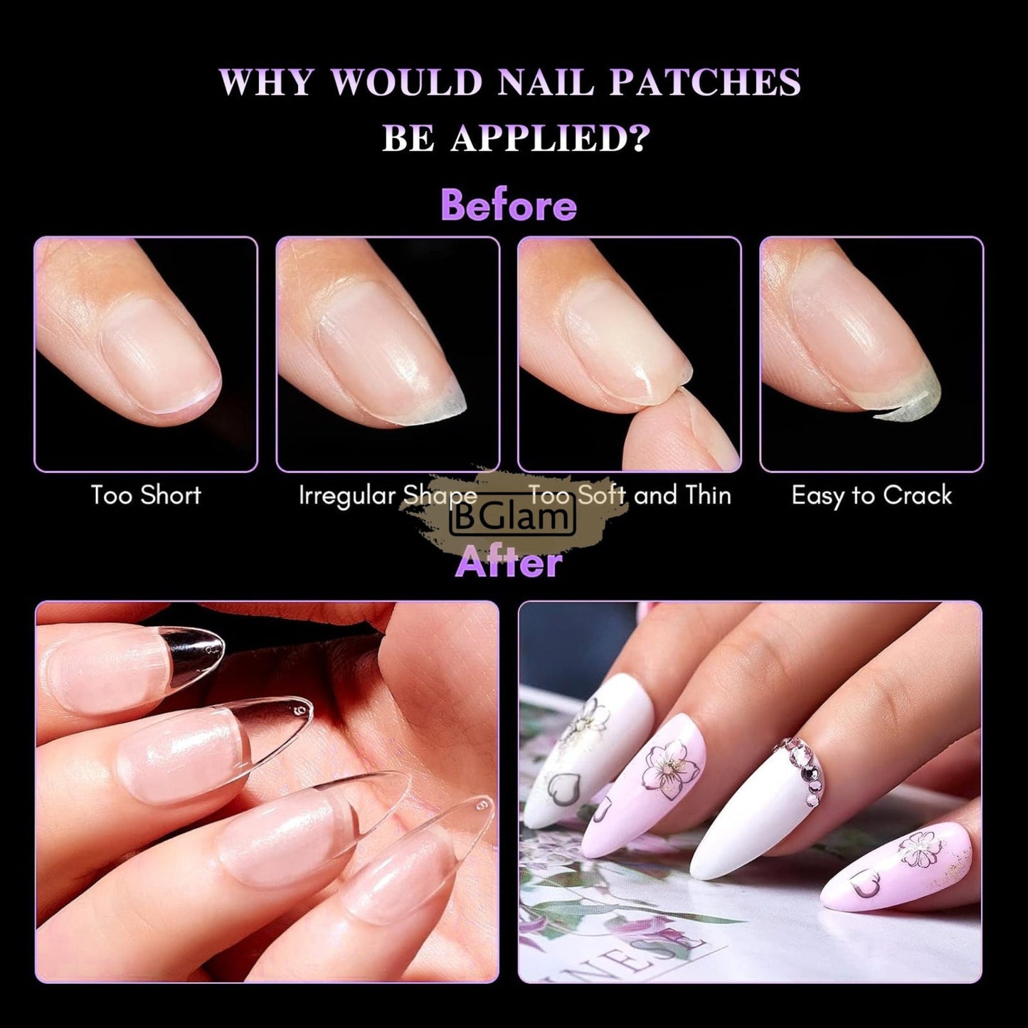 Vicovi 480pcs Full Cover Medium Coffin Nail Tips | Half Matte