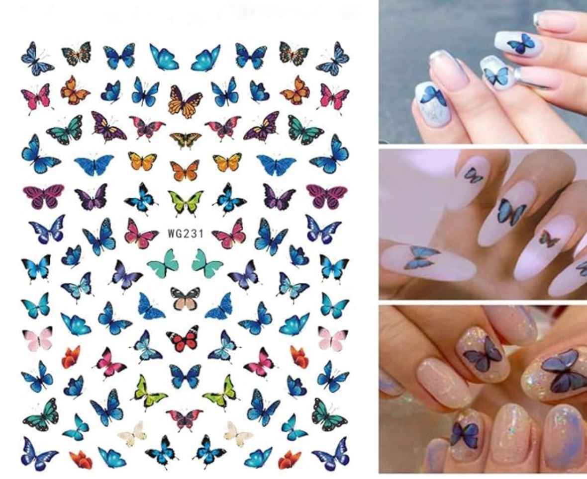 Pop Finger 3D Design Nail Stickers - Butterfly - WG231