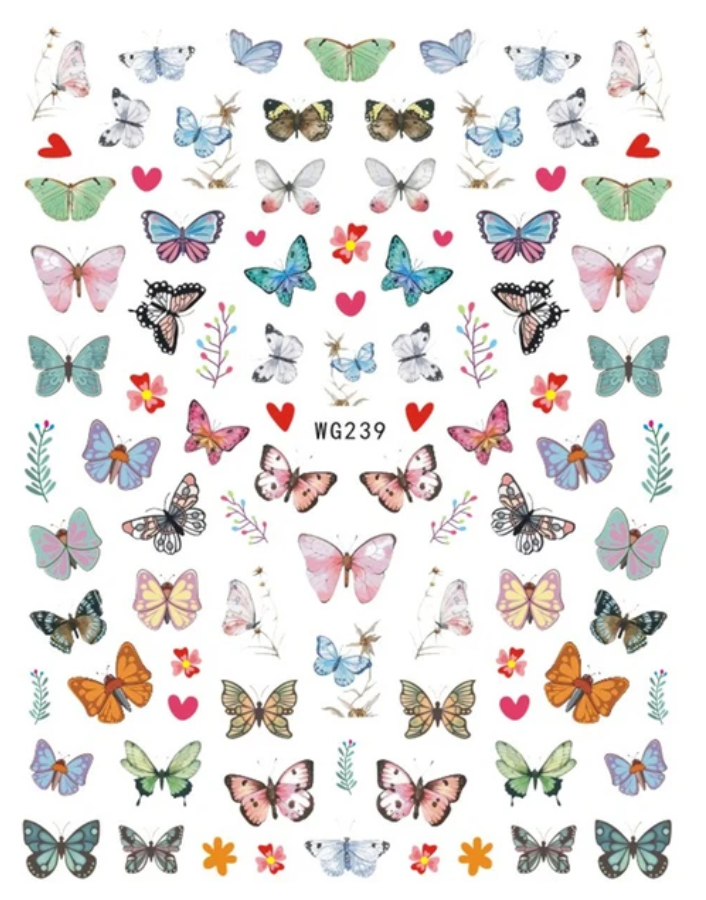 Pop Finger 3D Design Nail Stickers - Butterfly - WG239