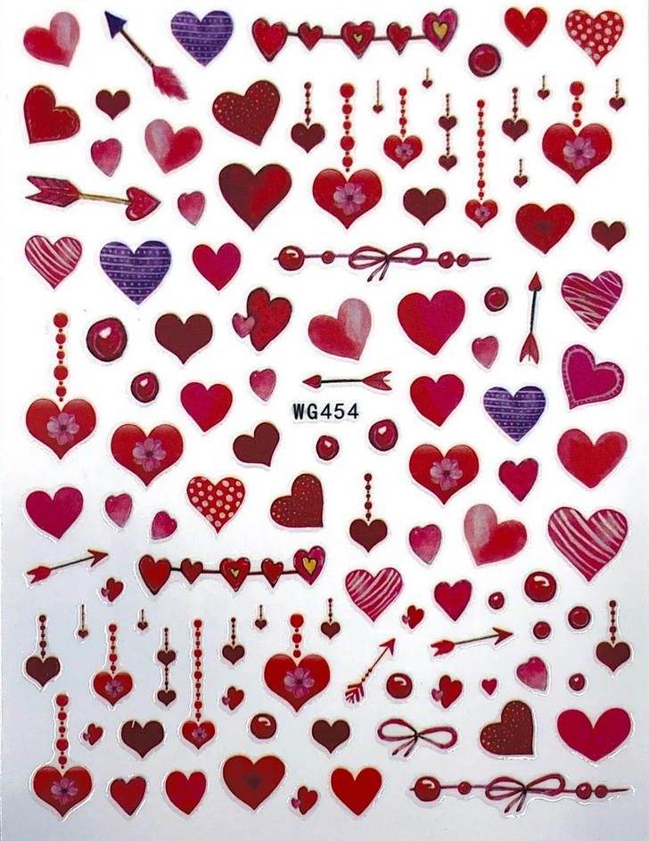 Nail Stickers | Hearts, Love & Lips | WG454