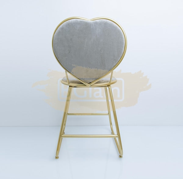 Heart-Shaped Chair With Footrest - Grey