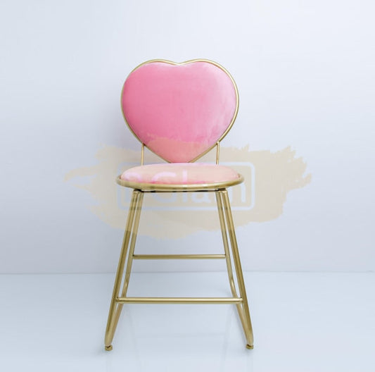 Heart-Shaped Chair With Footrest- Pink