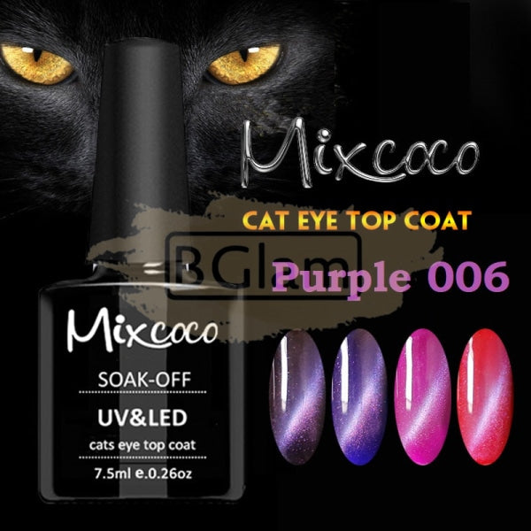 Mixcoco Soak-Off Uv Gel Nail Polish Cat Eye Top Coat Collection 15Ml