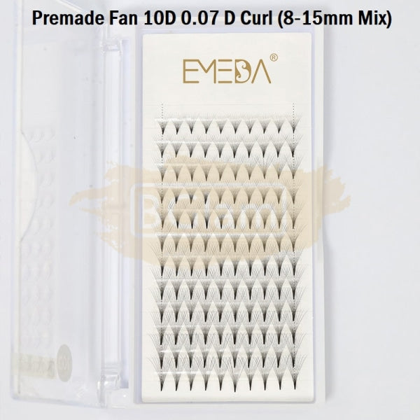 Emeda Premade Fans Eyelash Extensions Mixed Length - 120 10D 0.07 D Curl 9-15Mm False Eyelashes