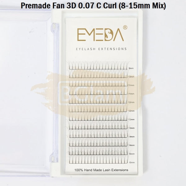 Emeda Premade Fans Eyelash Extensions Mixed Length - 120 3D 0.07 C Curl 9-15Mm False Eyelashes