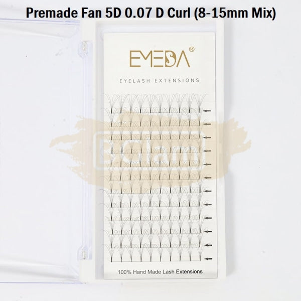 Emeda Premade Fans Eyelash Extensions Mixed Length - 120 5D 0.07 D Curl 9-15Mm False Eyelashes