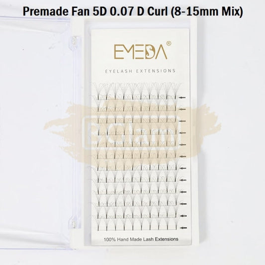 Emeda Premade Fans Eyelash Extensions Mixed Length - 120 5D 0.07 D Curl 9-15Mm False Eyelashes