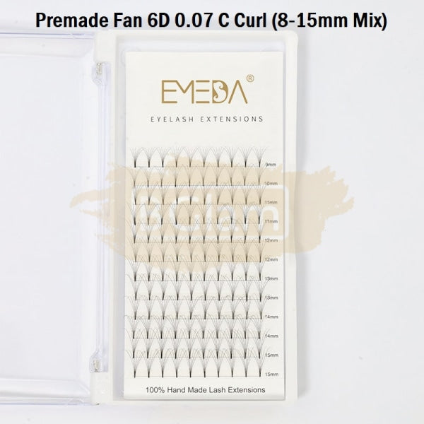 Emeda Premade Fans Eyelash Extensions Mixed Length - 120 6D 0.07 C Curl 9-15Mm False Eyelashes