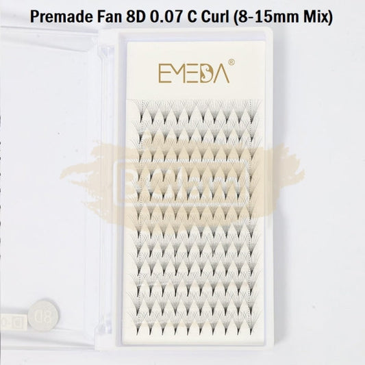 Emeda Premade Fans Eyelash Extensions Mixed Length - 120 8D 0.07 C Curl 9-15Mm False Eyelashes