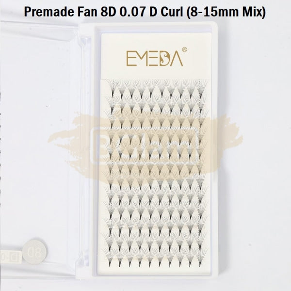 Emeda Premade Fans Eyelash Extensions Mixed Length - 120 8D 0.07 D Curl 9-15Mm False Eyelashes