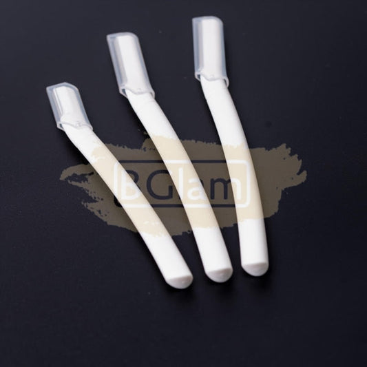 Multipurpose Exfoliating Dermaplaning Tool: Eyebrow & Facial Razor Set With Bag (3 Pcs) - White