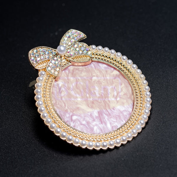 Nail Art Palette With Rhinestones & Pearls Gold Acrylic