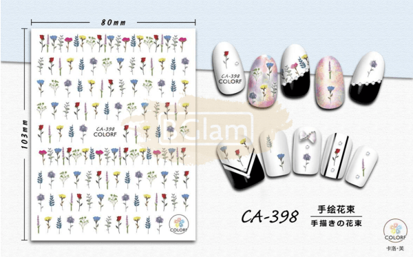 Nail Stickers - Leaves & Flowers Collection Ca398