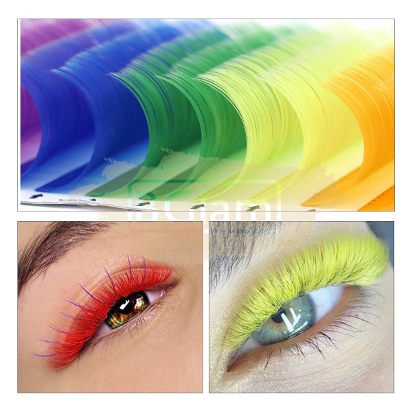 Extensions de cils EMEDA | Arc-en-ciel 6 couleurs | Courbure C 0,07 | 15 mm