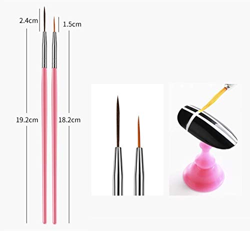 Nail Art Brush Set (15 pcs) | Pink