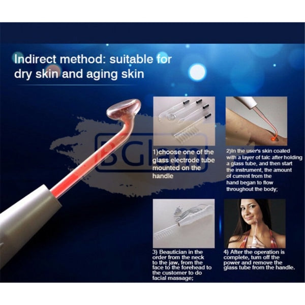 Portable High Frequency Facial Skin Therapy Wand Lz-006A Nail Art Tool