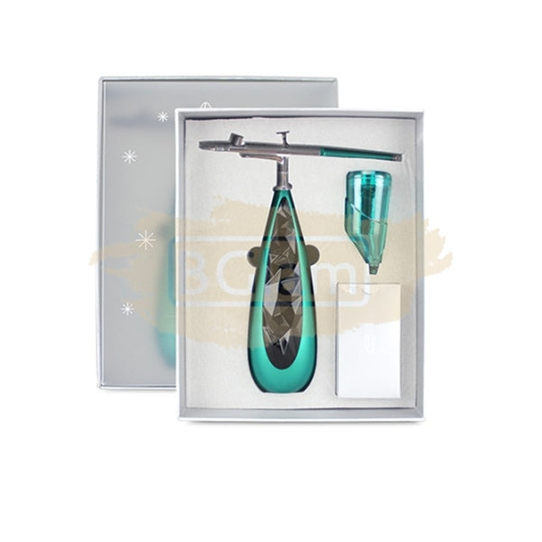 Chxi Multi-Purpose Rechargeable Handheld Single Action Airbrush Set For Makeup - Green/Black