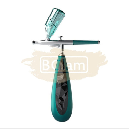 Chxi Multi-Purpose Rechargeable Handheld Single Action Airbrush Set For Makeup - Green/Black